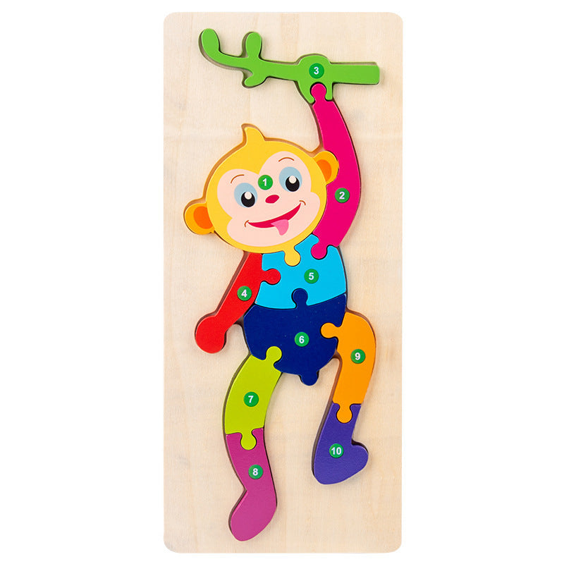 3-Year-Old Children's Three-Dimensional Puzzle Cartoon 3D Buckle