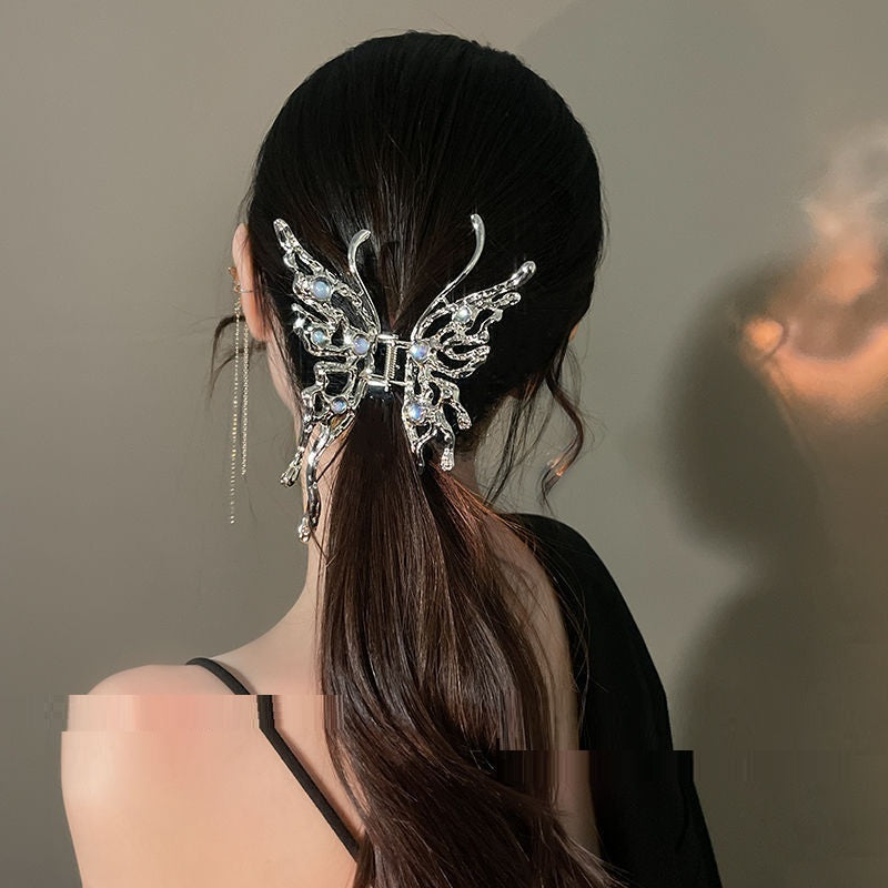 Exaggerated Personality Hair Accessories Metal Liquid Butterfly Grab Clip