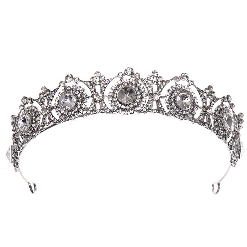 Crown Alloy Rhinestone Hair Band Silver