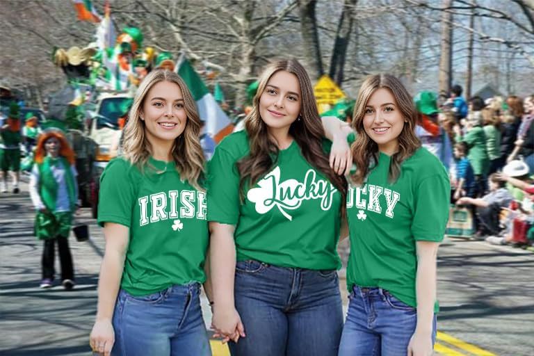 Patricks Day Shirts For Women Irish Shamrock Tshirts Gra