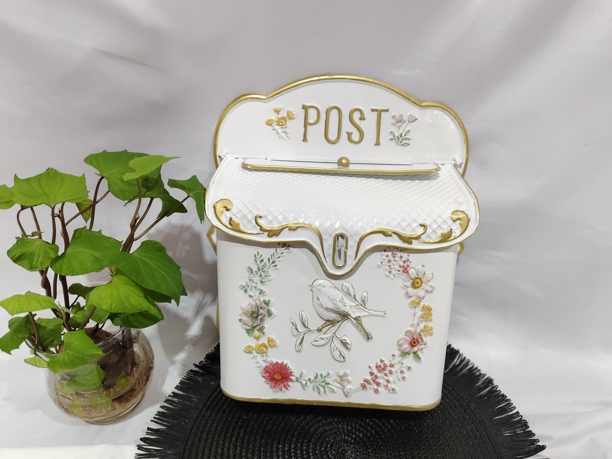 European-Style Flower And Bird Mailbox Three-Dimensional Relief Delivery Box