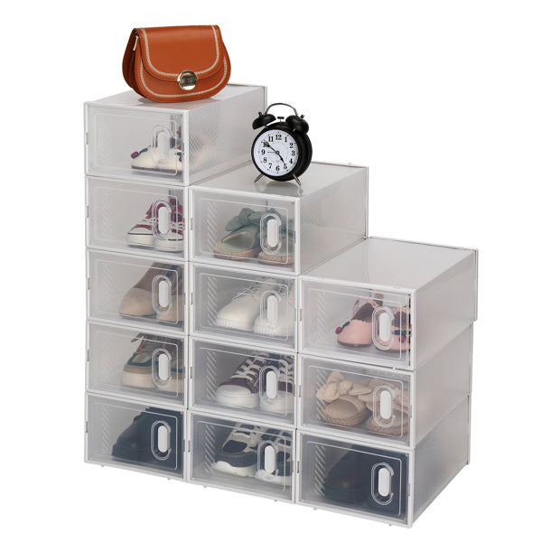 12pcs White Shoe Box Plastic