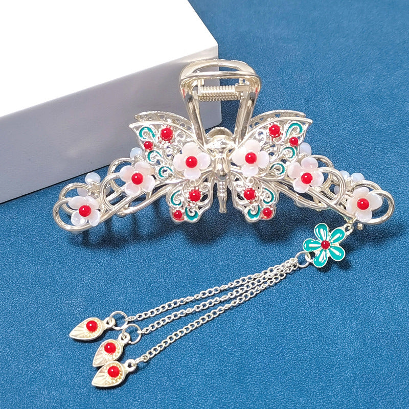 Butterflies With Tassels And Large Hair Clips