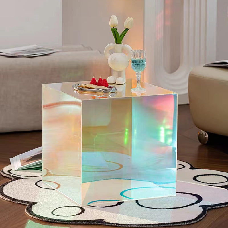 Acrylic Sofa Edge Colorful Coffee Table Home Square Simple Bedroom Bedside Table