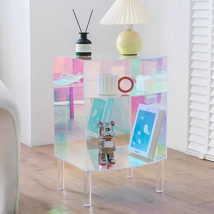 Acrylic Sofa Edge Colorful Coffee Table Home Square Simple Bedroom Bedside Table