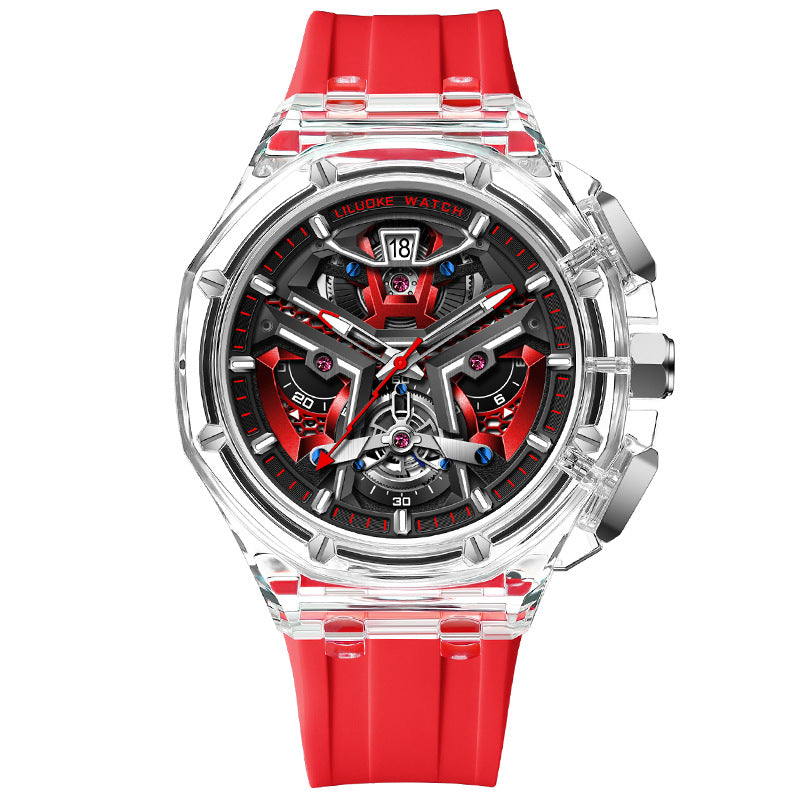 High-Grade Three-Dimensional Hollow Carved Luminous Quartz Watch