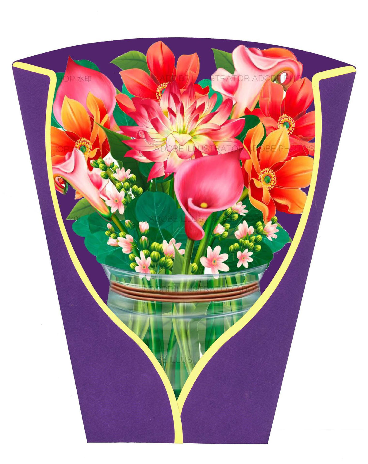 3D Three-Dimensional Flower Bridal Bouquet Teacher's Day Paper Carving Crafts