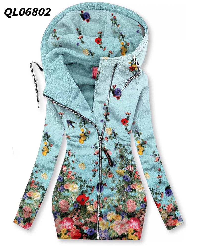 Women's Long-Sleeved Zip Hoodie