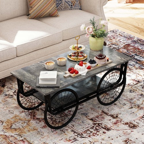 Modern Style Coffee Table Rectangle Coffee Table End Side Table Retro Design Coffee