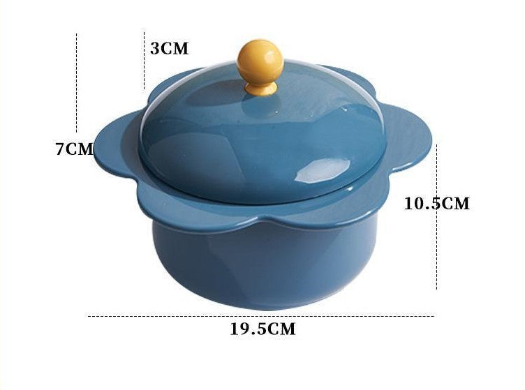Home Cute Sunflower Stainless Steel Dorm Instant Noodle Bowl With Lid