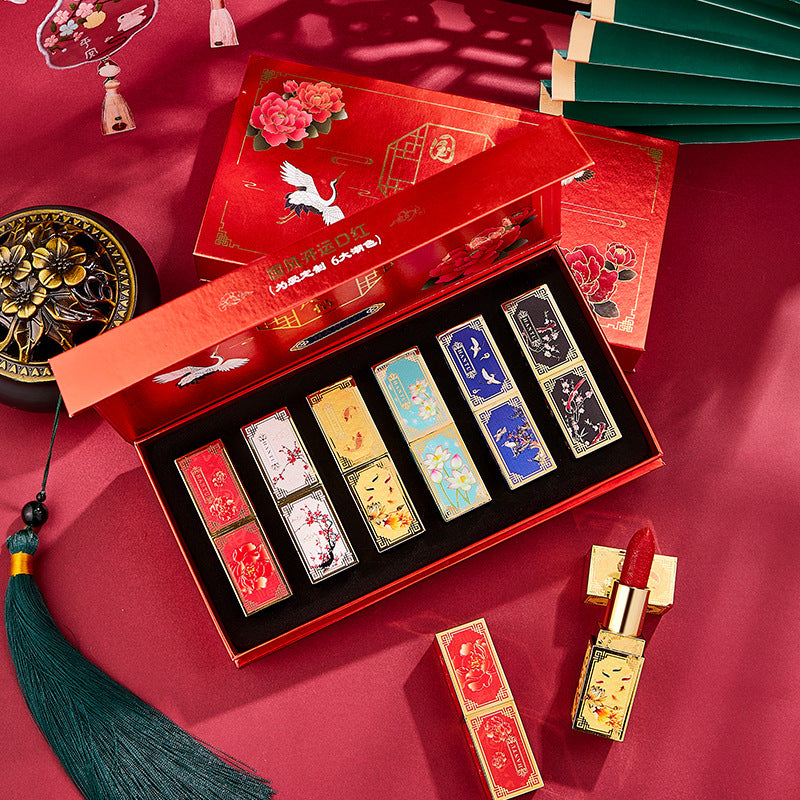 Imperial Christmas Gift Box Chinese Style Carved Lipstick Kit
