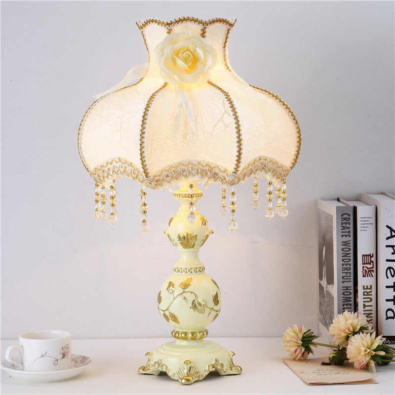 European-Style Romantic Warm Light Bedroom Table Lamp
