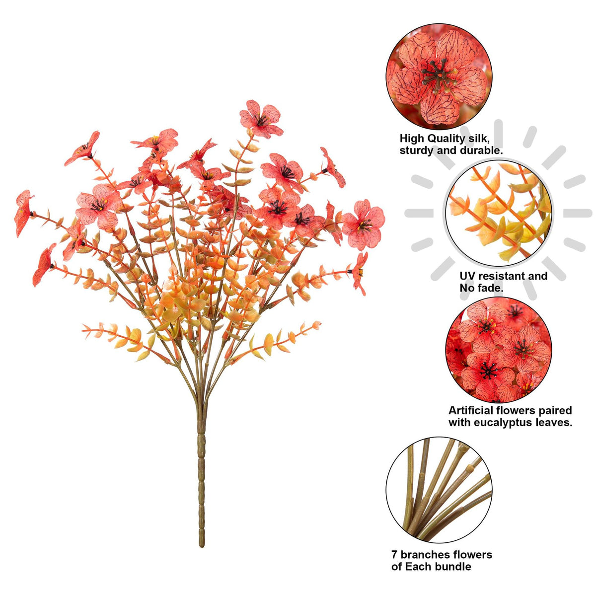 Artificial Outdoor UV-Proof Decorative Simulation Green Plant Plastic Flowers