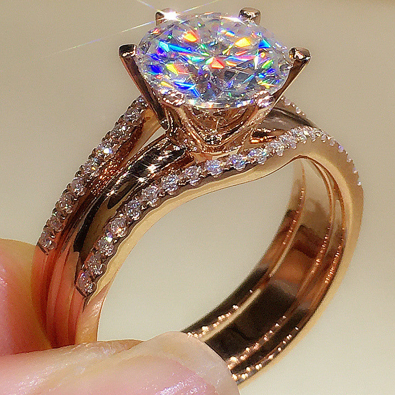 Fashion Six-Claw Cubic Zirconia Ring