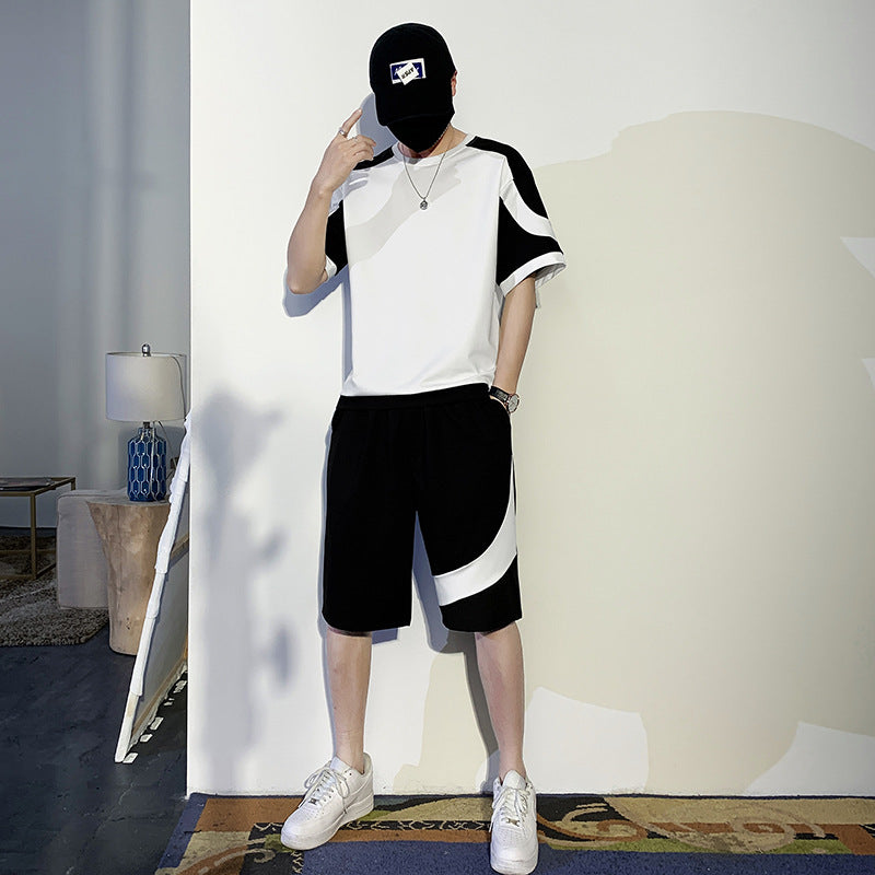 Men's Korean-Style Fashion Short Sleeve Casual Suit