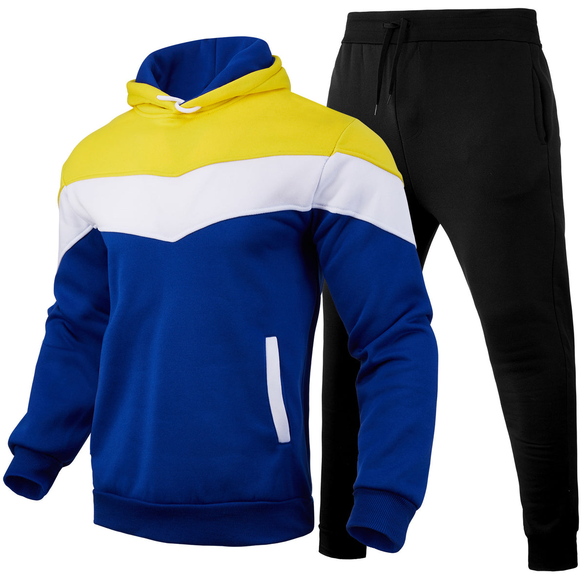 Sweater Men's Color Matching Hoodie Sportswear Suit