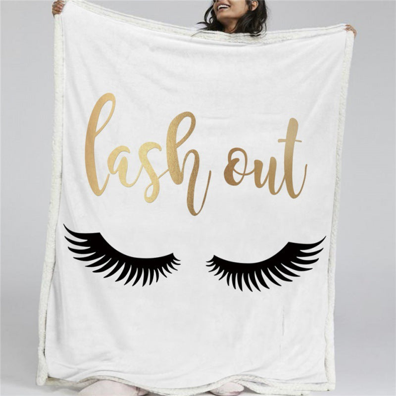 Thickened Double-Layer Eye Digital Printed Airable Cover Square Blanket