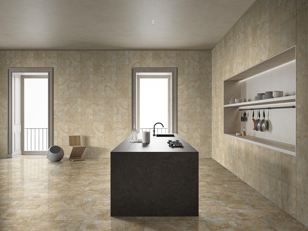 12X24 Inch Gold Yellow Beige Natural Marble, For Floor And Wall, Polished Marble Tile, Natural Stone