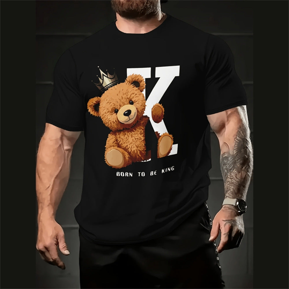Men's Casual Loose Cartoon 3d Printed Short Sleeve