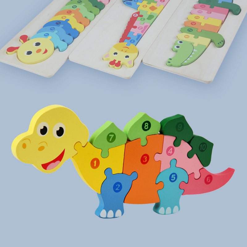 3-Year-Old Children's Three-Dimensional Puzzle Cartoon 3D Buckle