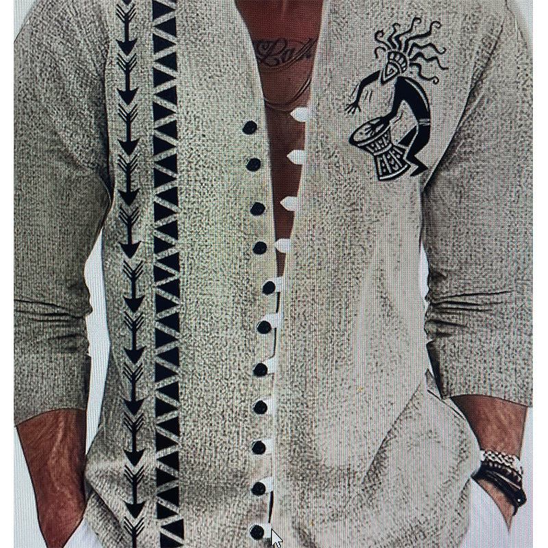 Mens Fashion 3D Printed Shirt Top