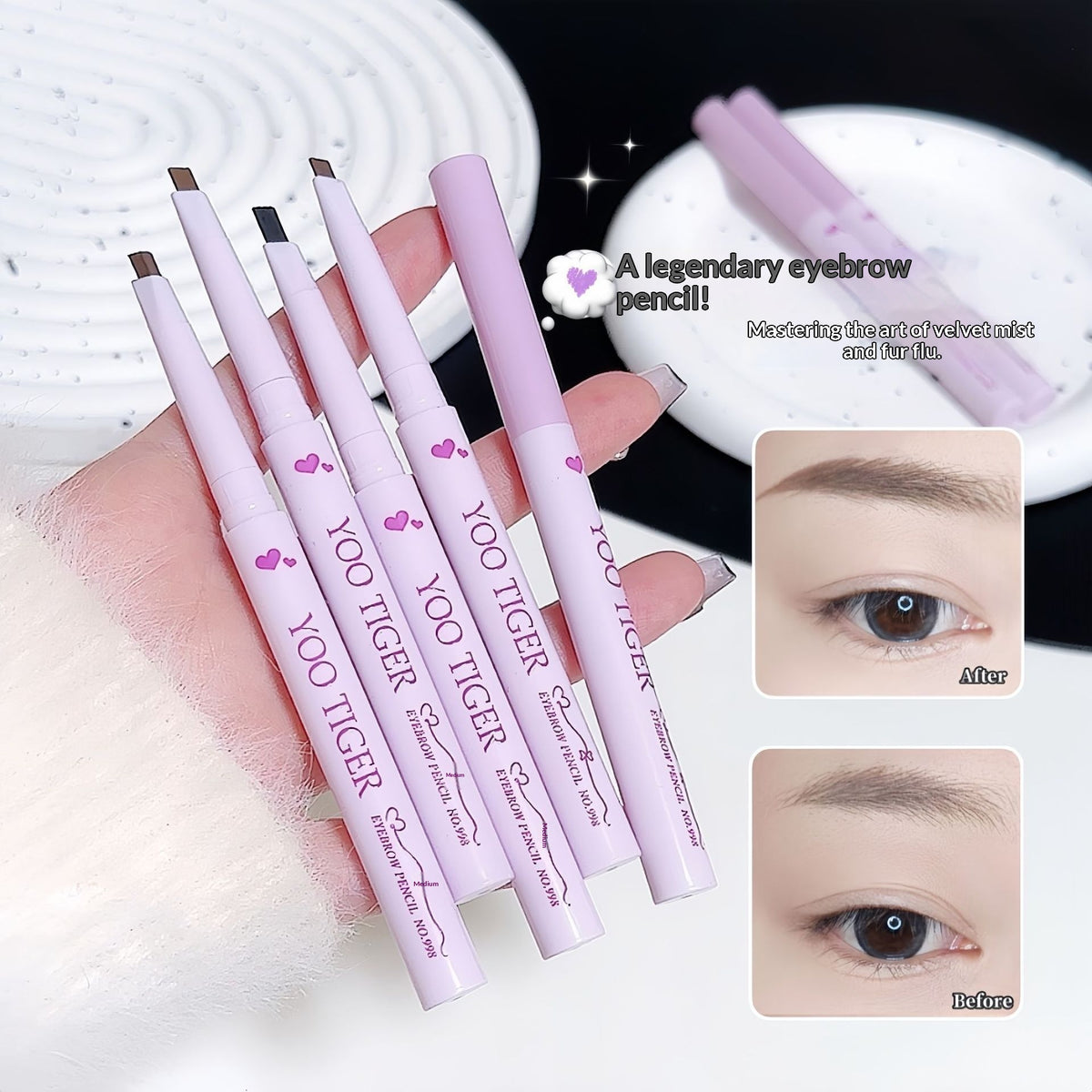 Ultra-Fine Dual-Tip Triangular Eyebrow Pencil For A Natural Brow Shape