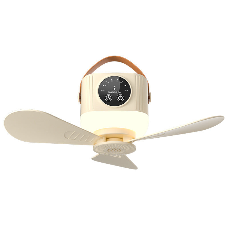 Multifunctional Light Small Ceiling Fan Outdoor Camping USB Rechargeable Fan
