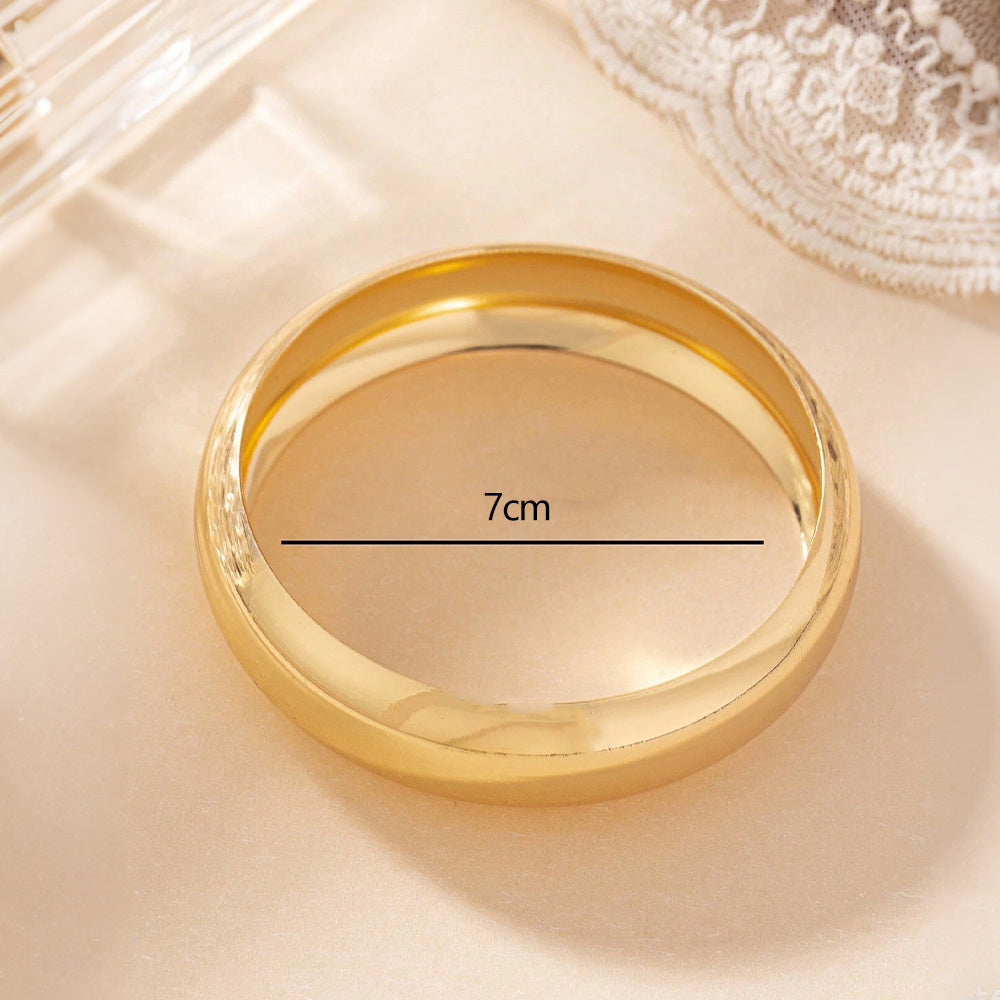 1pcs Fashionable And Personalized Smooth Copper Plated 18k Bracelet, Suitable For Daily Wear During Festivals And Gatherings
