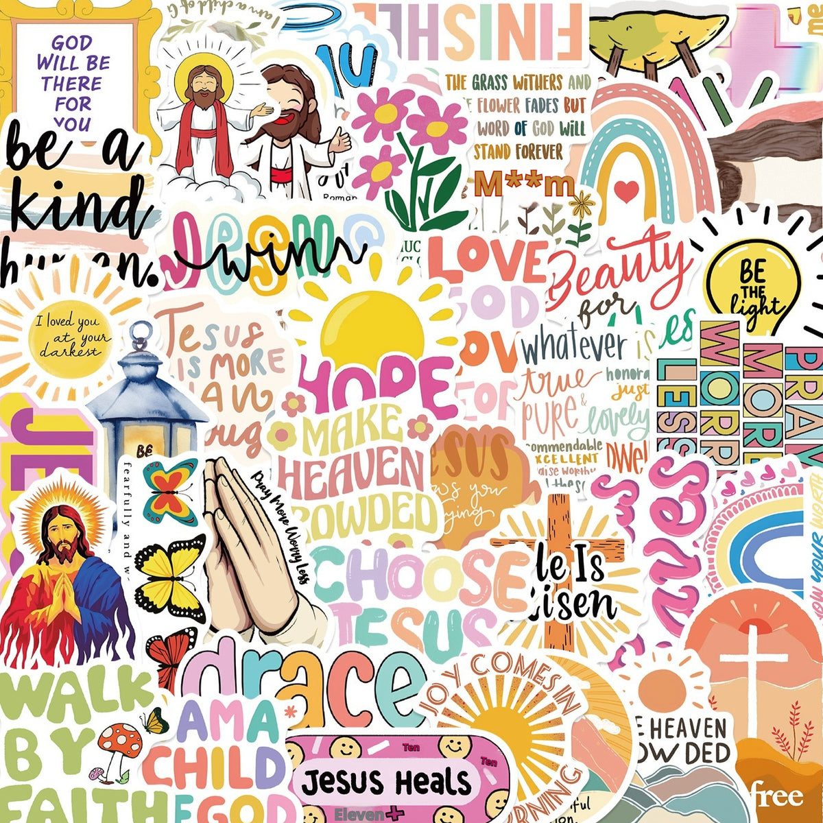 50 Jesus Christian Graffiti Stickers