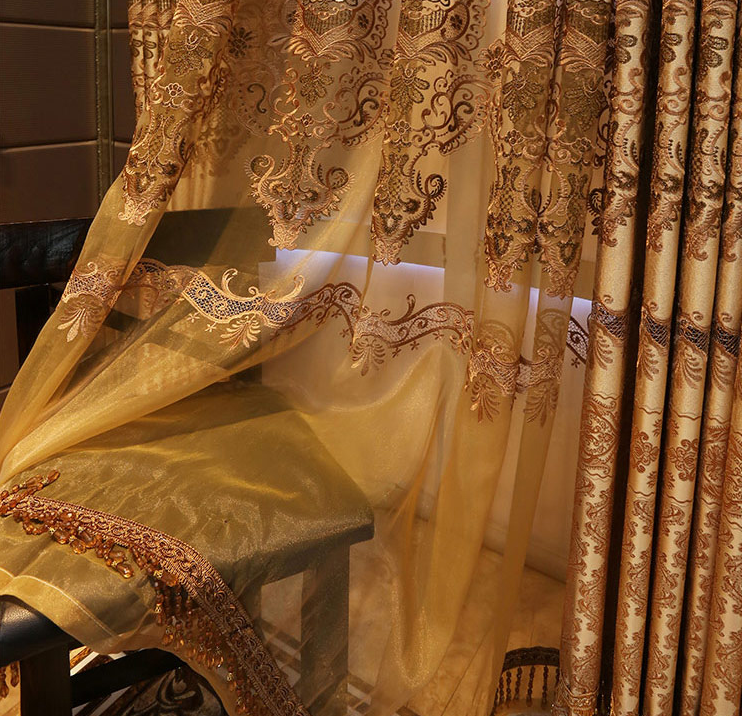 High-End Atmospheric Embroidered Curtains Luxury Villa Shading