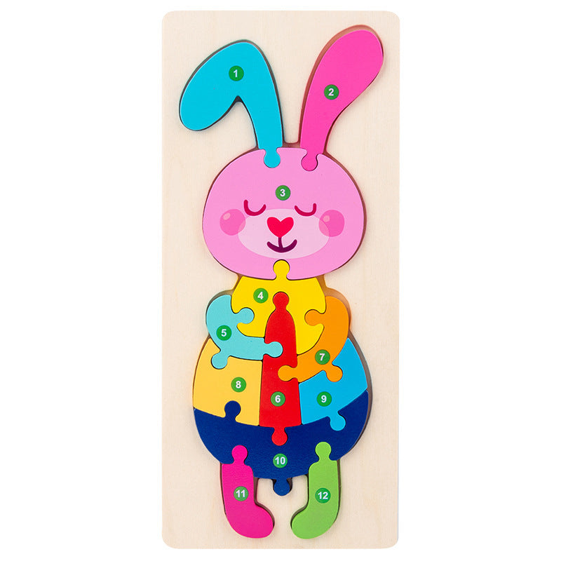 3-Year-Old Children's Three-Dimensional Puzzle Cartoon 3D Buckle