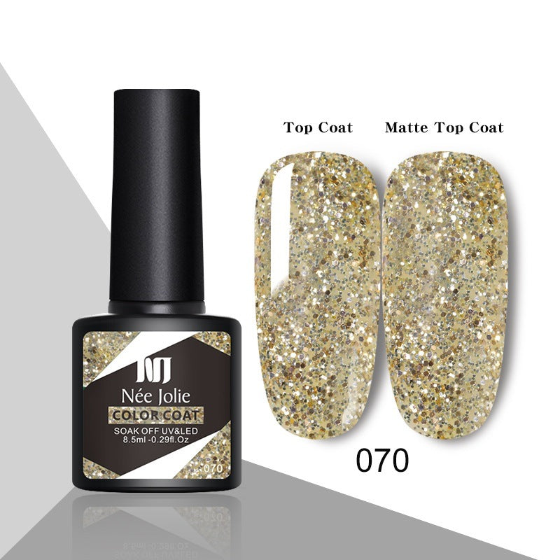 Glitter Reflective Gel Nail Polish Christmas Red UV