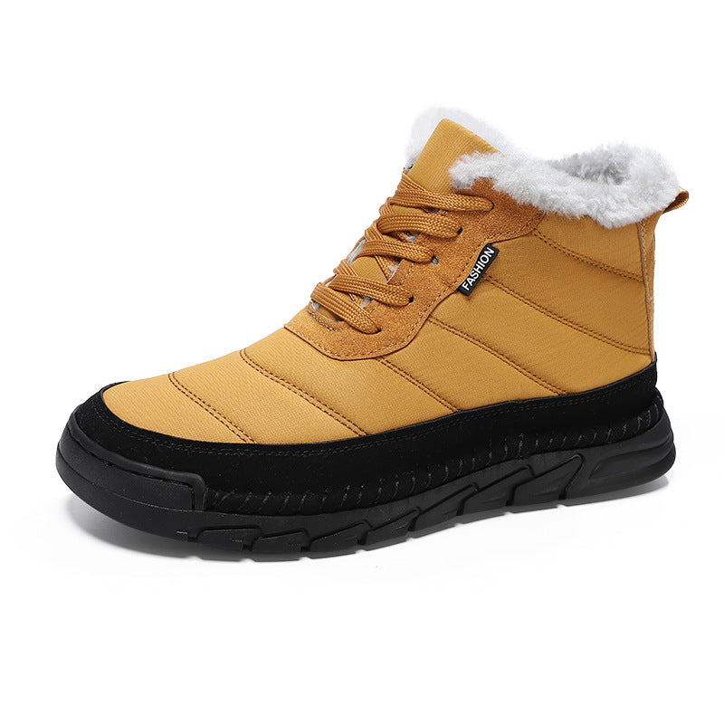 Mens Mid-Cut Snow Boots With Cotton-Lined Non-Slip Outsoles