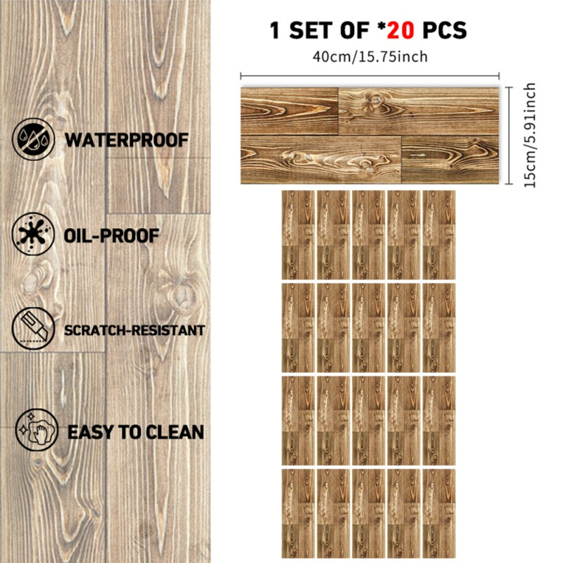 Wood Grain Peel And Stick Floor Stickers Non-Slip Self-Adhesive Floor Stickers
