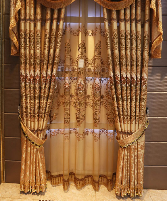 High-End Atmospheric Embroidered Curtains Luxury Villa Shading