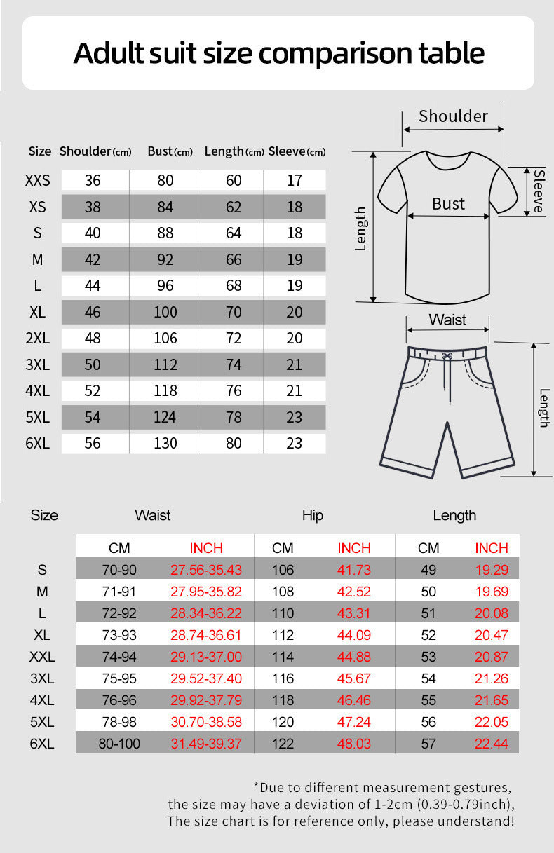 3D Digital Printing Men's T-Shirt Sports Suit
