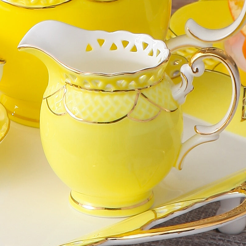 Coffee Cup And Saucer Set Ceramic Light Luxury Bone China Flower Tea Cup And Tray