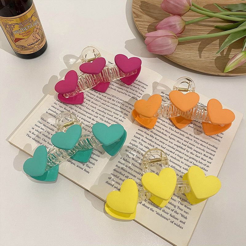 Color Love Clip Frosted Texture Back Head Hair Clip Hair Accessories Female