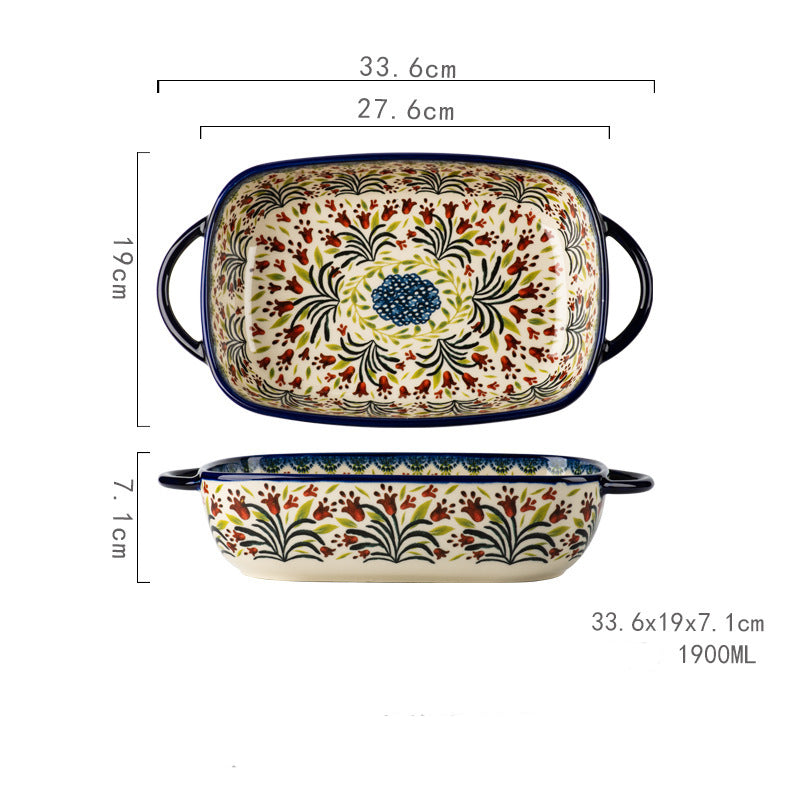 Microwave Oven Bowl Rectangular Dinner Plate Dish Plate Large