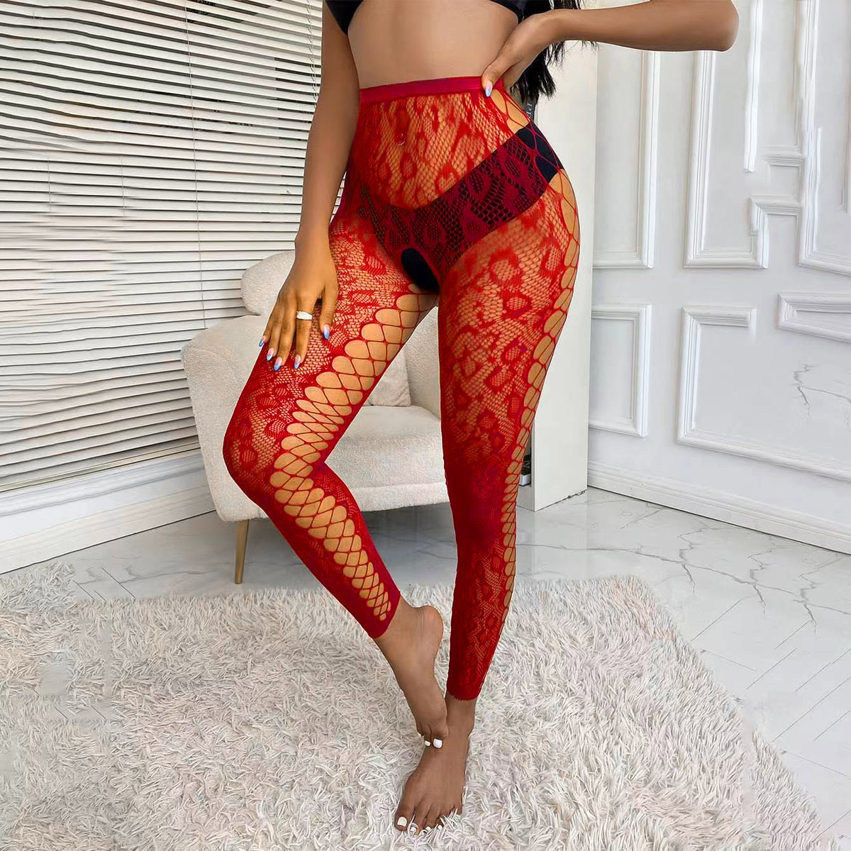 Small Group Design Jumpsuit, Cropped Pantyhose, Royal Style