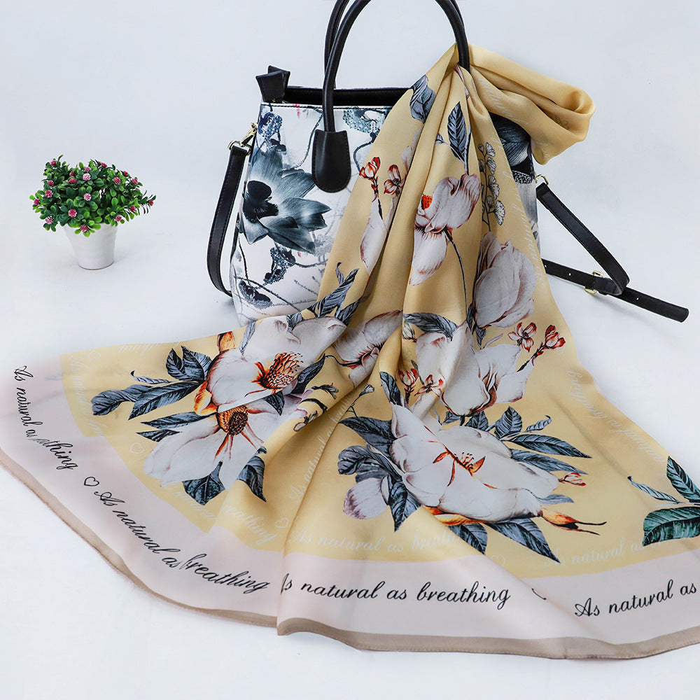 Women's Silk Scarf Shawl Sunscreen Scarf
