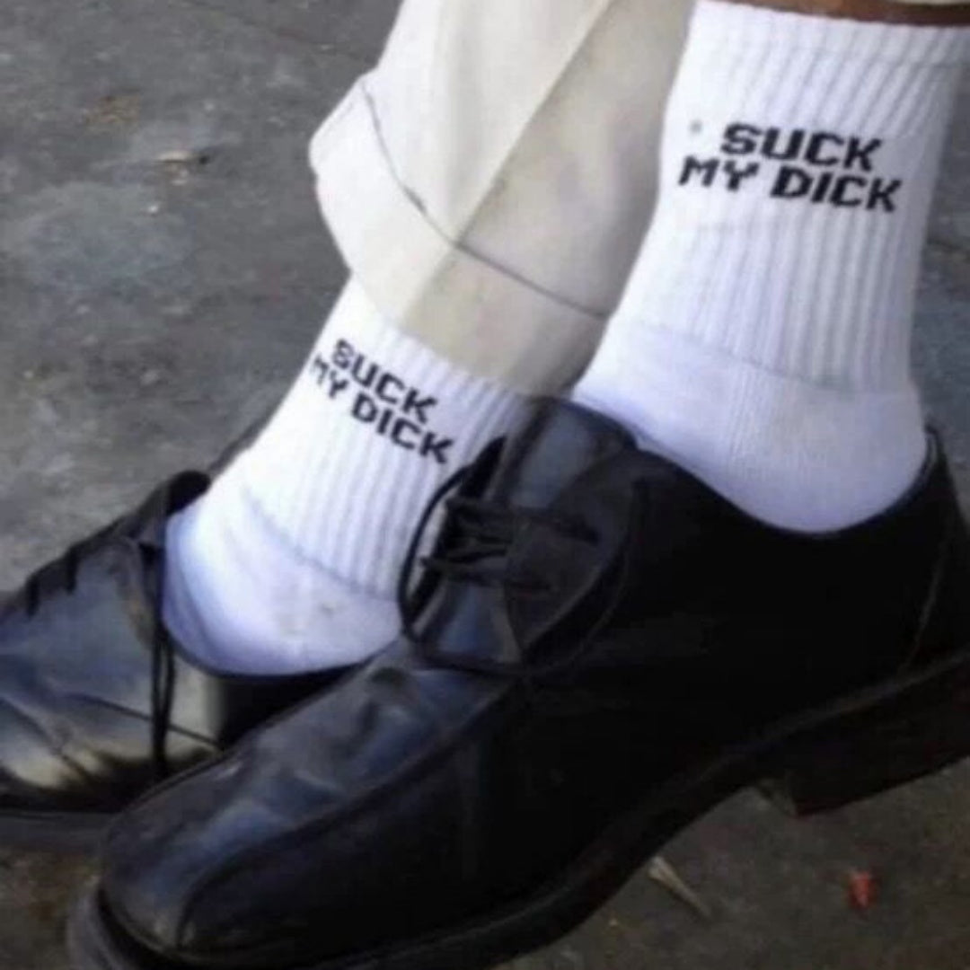 Men's Simple Casual White Letter Cotton Sock