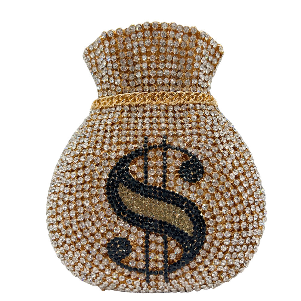 Trade Hollow Metal Purse Full Diamond Clutch