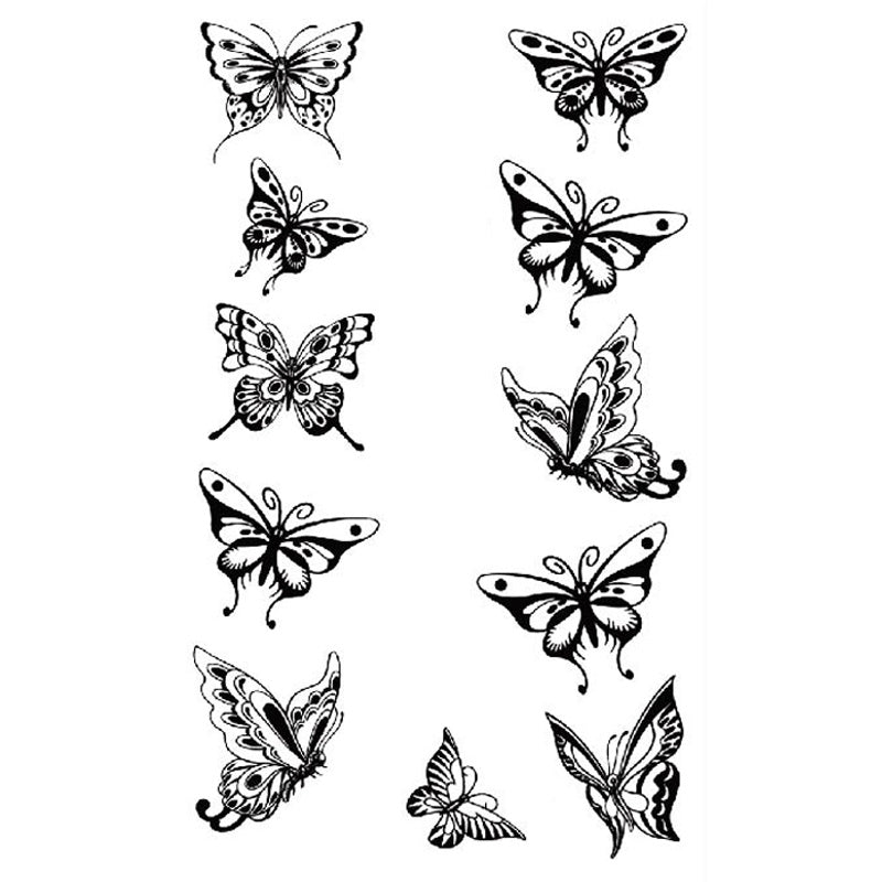 Black Butterfly Clavicle Concealer Waterproof Long-Lasting Tattoo Sticker