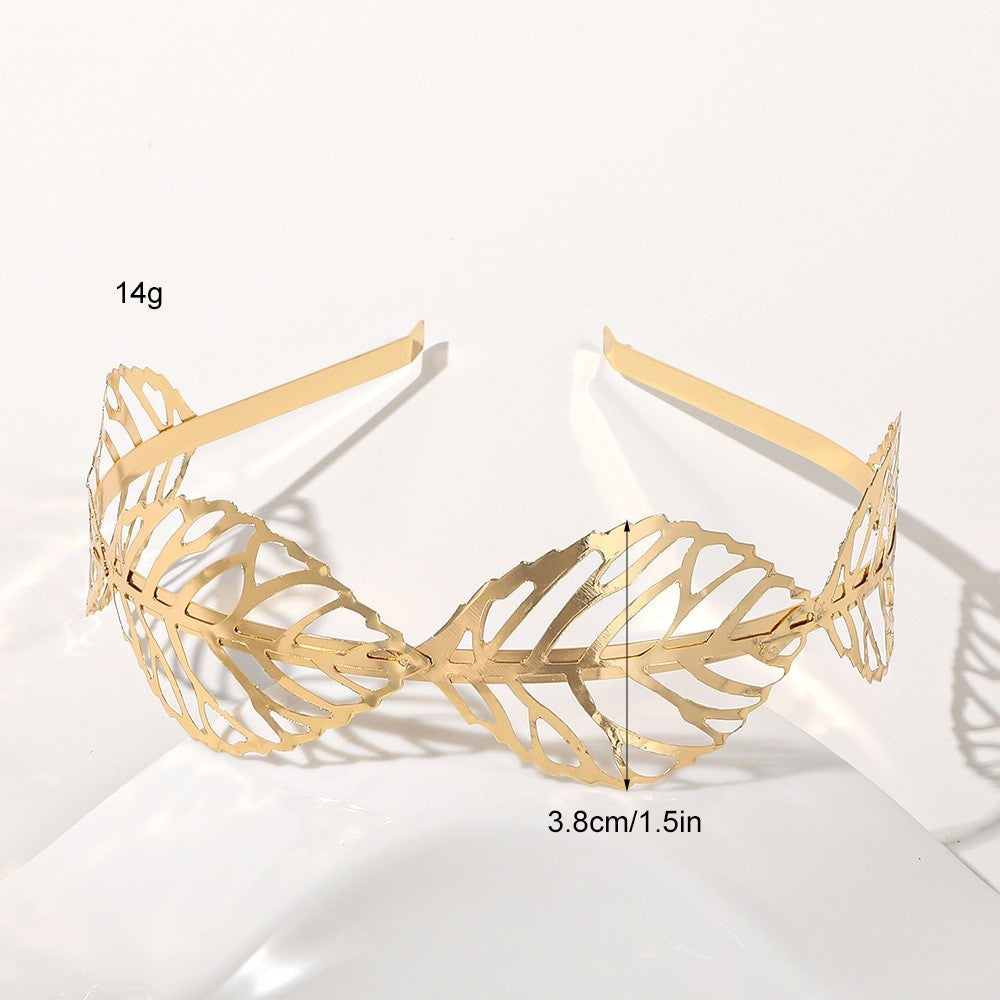 Metal Leaves Headband Bride Hair Clip Headdress
