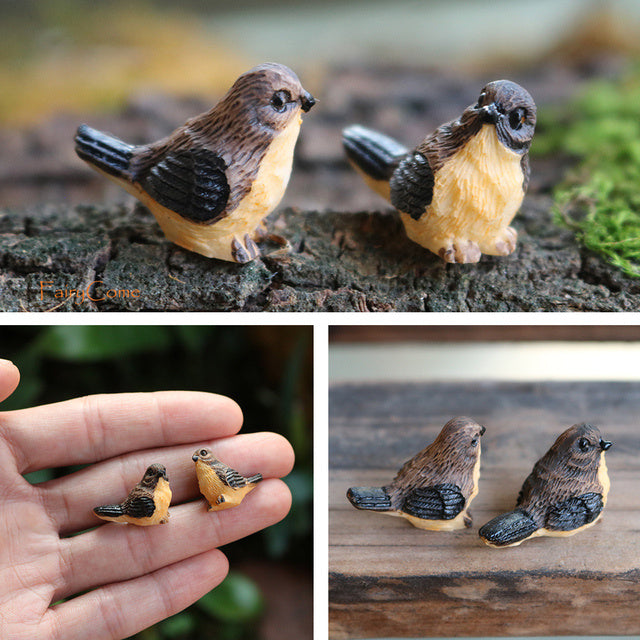Miniature Rusty Standing Birdcage With Birds Rustic Vintage
