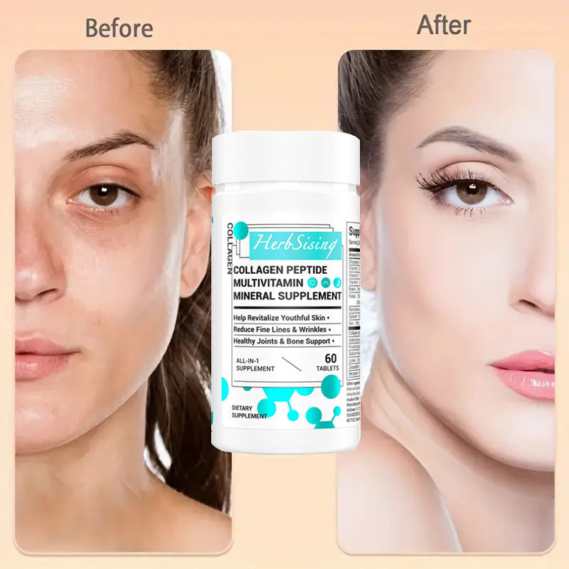 Collagen Peptides For Women, Beauty Vitamin And Mineral Supplement With Multivitamins, Hydrolyzed Protein Peptide Type, Biotin And Vitamins - 60 Capsules