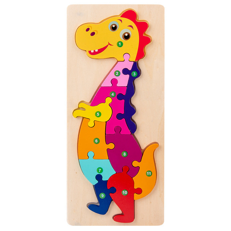 3-Year-Old Children's Three-Dimensional Puzzle Cartoon 3D Buckle