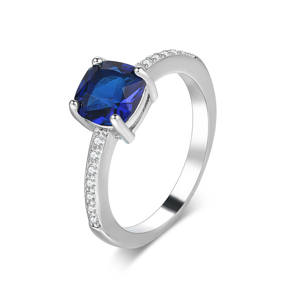 Zircon Micro Inlay White Gold Plated Ring