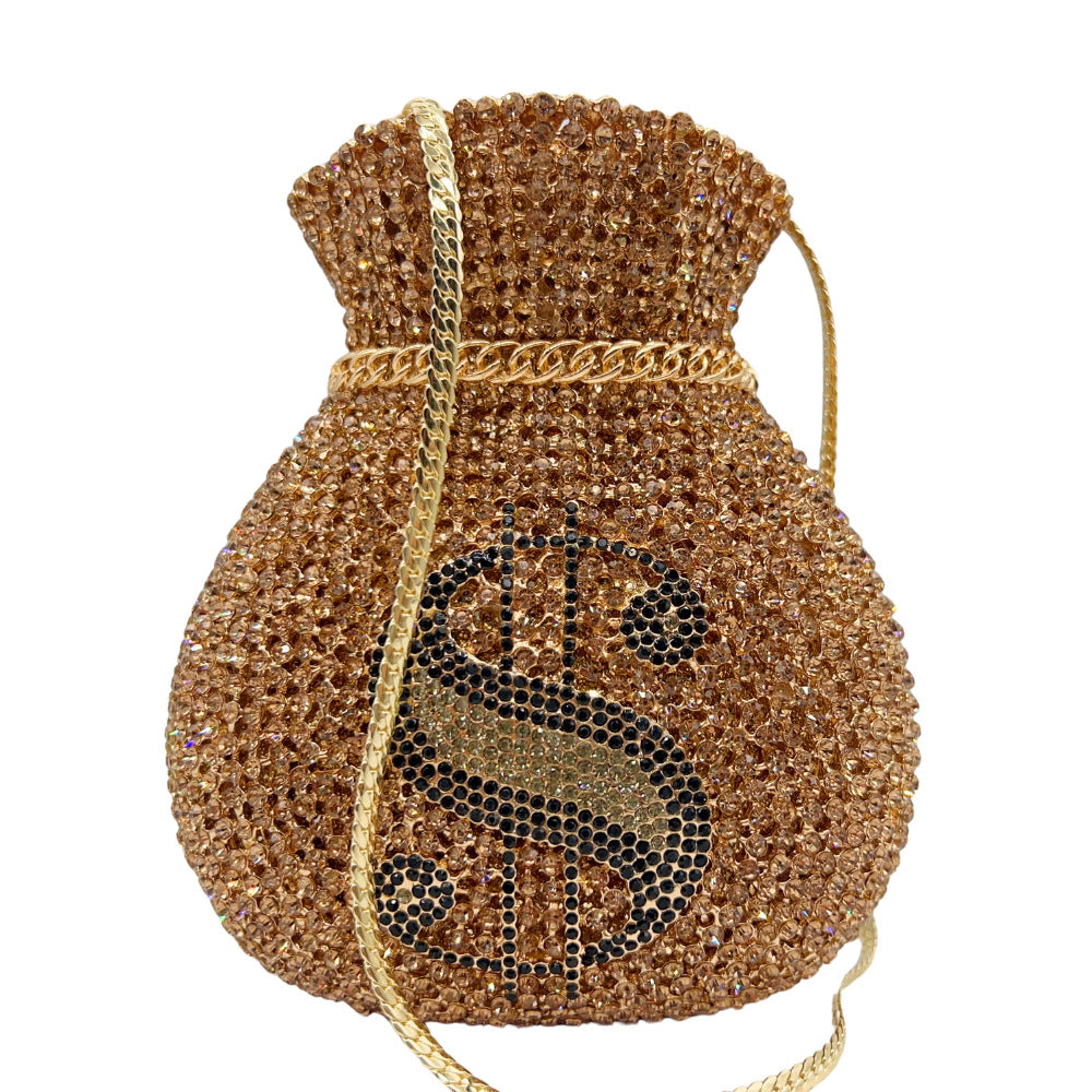 Trade Hollow Metal Purse Full Diamond Clutch